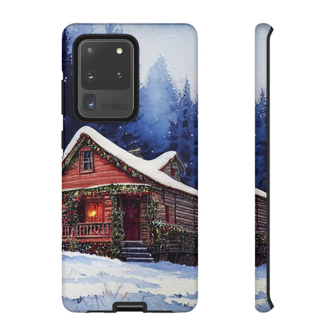 Cozy Christmas Cabin in the Snow - Impact Resistant Phone Case Samsung Galaxy S20 Ultra Matte